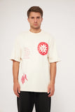 Symbol Krem Erkek Oversize T-shirt